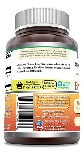 Suplemento Amazing Nutrition Bromelain 500mg 120 Comprimidos - Imagem 3
