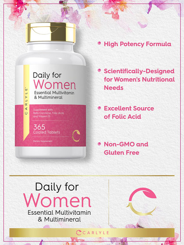 Suplemento Diário Carlyle Para Mulheres, Multivitamínico 365 - Imagem 3