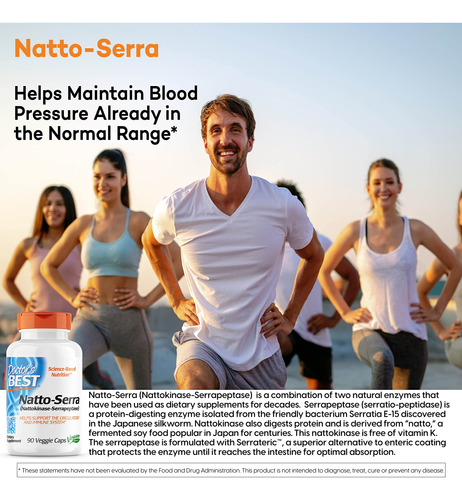 Suplemento Doctor's Best Natto-serra 90 Cápsulas Vegetariana - Imagem 2