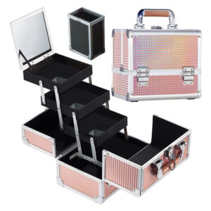 Caixa De Maquiagem Joligrace Cosmetic Train Case Com Espelho