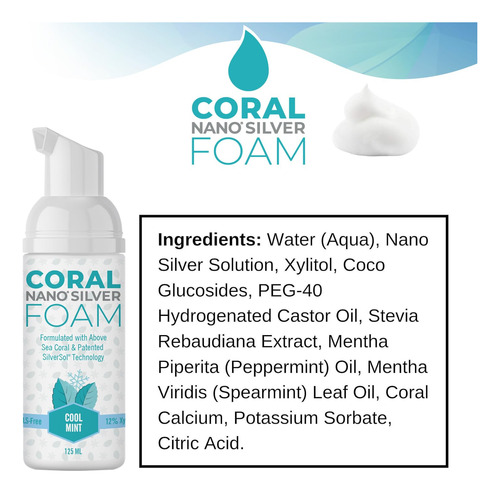 Pasta De Dentes Coral Nano Silver Foaming Cool Mint 120ml - Imagem 7