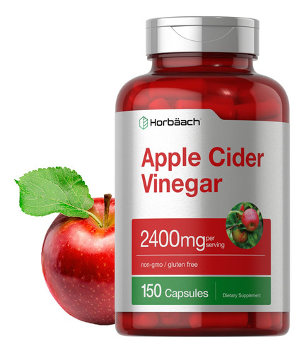 Cápsulas De Vinagre De Maçã 2400 Mg 200 Comprimidos Sem Ogm