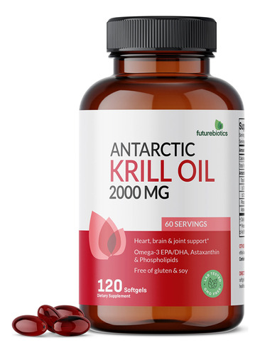 Suplemento De Óleo De Krill Antártico Futurebiotics 2000 Mg - Imagem 3