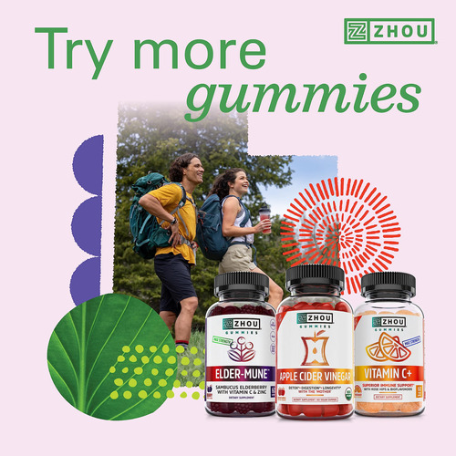 Gomas Zhou Nutrition Bone Heart Vitamin D3 K2 5000iu 60 - Imagem 5