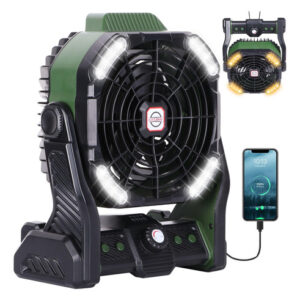 Ventilador De Acampamento Portátil Tdlol Recarregável Com La