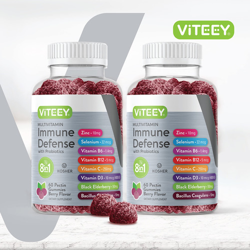 Reforço De Suporte Imunológico Gummy Viteey 8 Em 1 Com Probi - Imagem 2