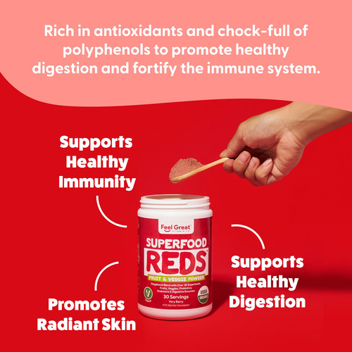 Suplemento Feel Great 365 Organic Superfood Reds Powder - Imagem 4