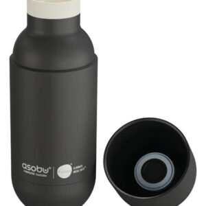 Garrafa De Água Asobu Puramic Orb Aço Inoxidável 400ml Preta
