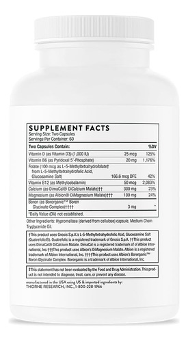 Suplemento Thorne Oscap Bone Health Com Cálcio E Vitamina D - Imagem 5