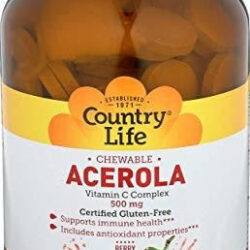 Country Life Acerola C, 500 Mg, 180 Bolachas