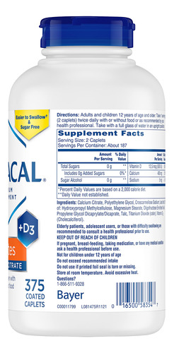 Suplemento De Citrato De Cálcio Citracal Petites 400 Mg 375 - Imagem 6