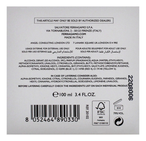 Perfume Salvatore Ferragamo Giungle Di Seta 100ml Unissex - Imagem 7