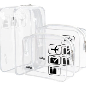 Bolsas De Maquiagem Transparentes Anrui, Pacote Com 3 Litros