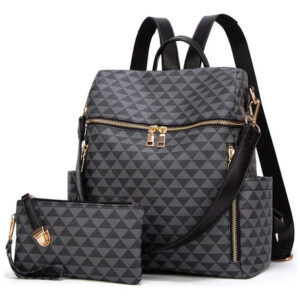Bolsa De Mochila Feita De Couro Pu Para Mulheres E Viagens D