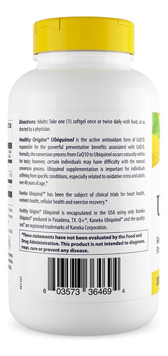 Suplemento Healthy Origins Ubiquinol 100mg Kaneka Qh 150 Sof - Imagem 3