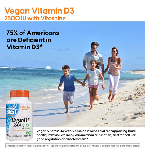 Suplemento Doctor's Best Vitamina D3 2500iu 60 Comprimidos - Imagem 2