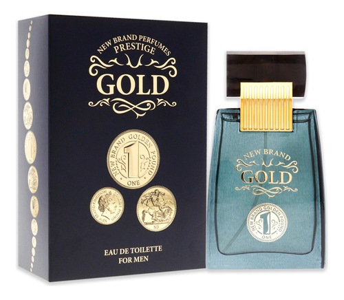 Perfume New Brand Gold Edt Spray Para Homens 100ml - Imagem 3