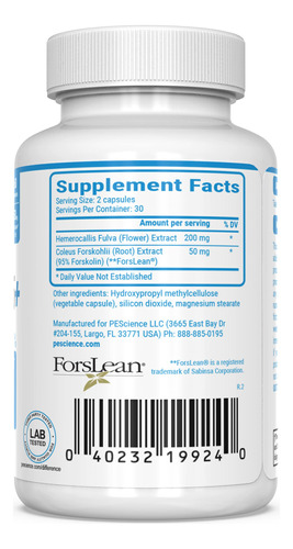 Suplemento Pescience Forskolin 95% De Extrato Puro 60 Cápsul - Imagem 5
