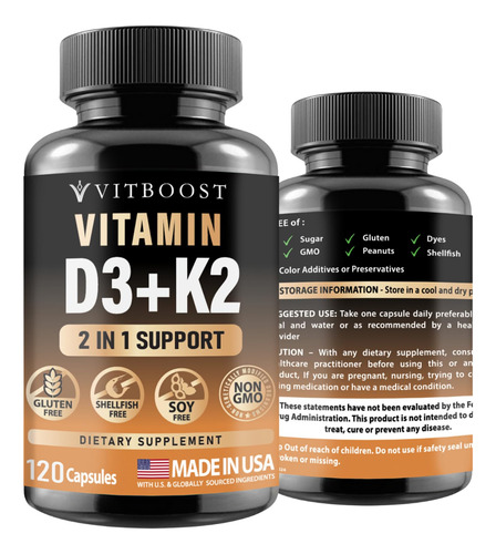 Suplemento Vitboost Vitboost Complexo De Vitamina D3 K2 5000