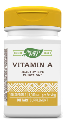 Suplemento Nature"s Way Vitamina A 3.000mcg 100 Cápsulas Gel