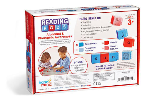 Reading Rods Hand2mind Alphabet & Phonemic Awareness Kids - Imagem 9