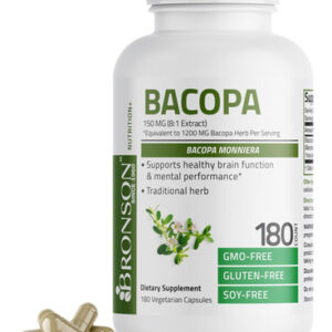 Suplemento Bronson Bacopa 1200 Mg Equivalente A 180 Cápsulas