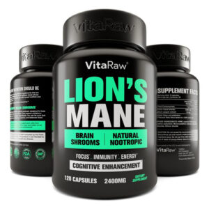 Suplemento Vitaraw Organic Lions Mane Em Cápsulas