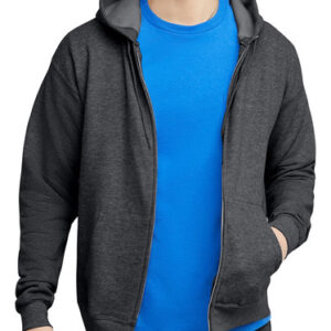 Moletom Masculino Hanes Com Zíper Completo Ecosmart Charcoal