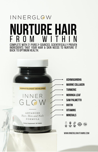 Suplemento De Vitamina Inner Glow Advanced Para Cabelo, Pele - Imagem 8