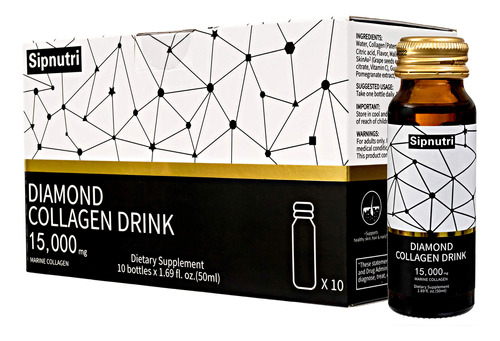 Bebida Líquida De Colágeno Sipnutri Diamond 15000mg Com Vita