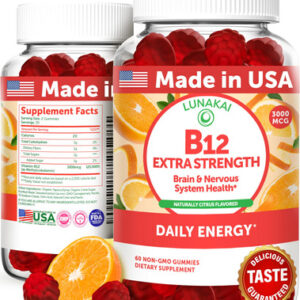 Gomas De Vitamina B12 Lunakai 3000mcg De Metil B-12 Para Adu
