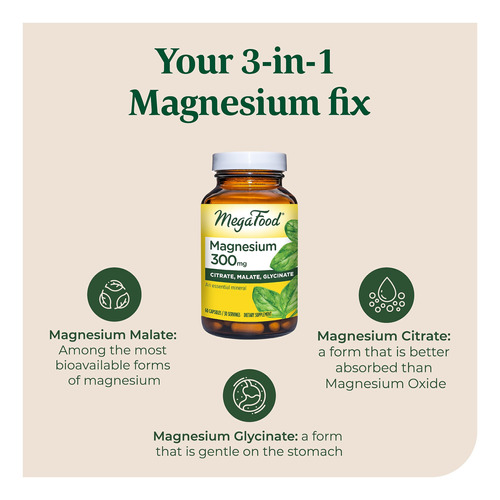 Suplemento Megafood Magnesium 300 60 Cápsulas (30 Porções) - Imagem 7