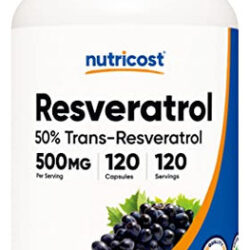 Suplemento Nutricost Resveratrol 500 Mg 120 Cápsulas - 50% T
