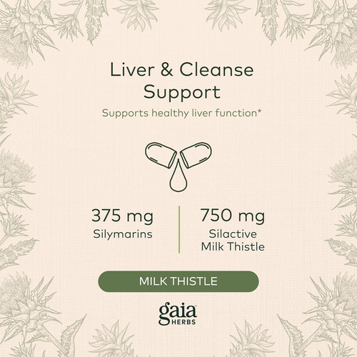Gaia Herbs Milk Thistle - Suplemento De Fígado E Suporte De - Imagem 3