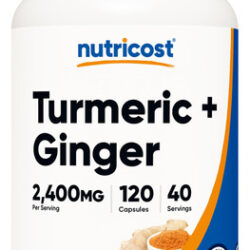 Suplemento Nutricost Turmeric + Cápsulas De Gengibre 2400 Mg