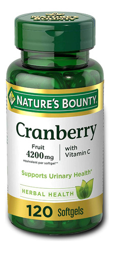 Suplemento Nature's Bounty Cranberry Com Vitamina C 4200 Mg