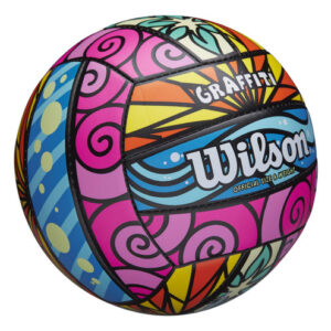 Wilson Sporting Goods Graffiti Voleibol Pinkbluyellow1