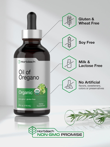 Suplemento Horbäach Óleo Orgânico De Orégano 118ml Líquido - Imagem 5