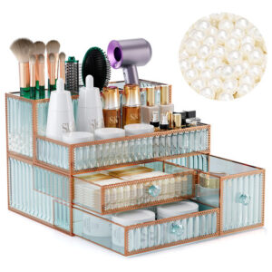 Organizador De Maquiagem Youdepot Tempered Glass Vanity Stor