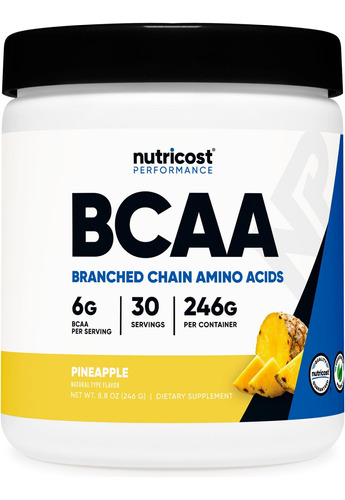 Nutricost Bcaa Em Pó 30 Porções) - Ótima Proporção De 2:1:1