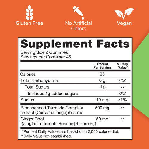 Suplemento Qunol Turmeric Gummies 500 Mg De Curcumina 90 Uni - Imagem 4