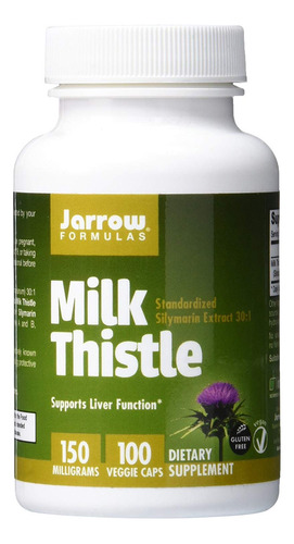 Suplemento Jarrow Formulas Milk Thistle 150 Mg 100 Cápsulas