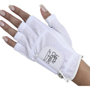 Luva De Golfe Lady Classic Cabretta 1/2 Finger Branca Média