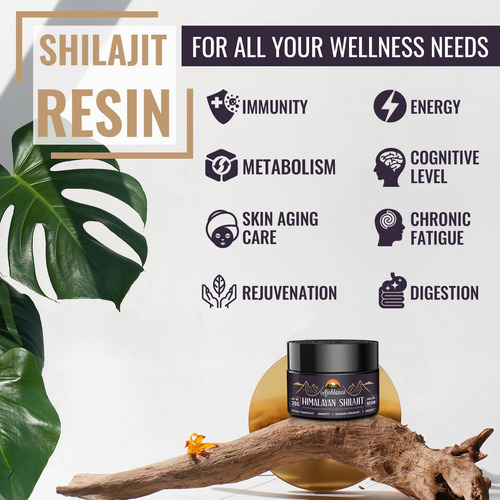 Suplemento De Resina Ajoblanco Shilajit 600 Mg, Pacote X2 Do - Imagem 3