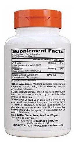Doctors Best Vegan Glucosamina Joint Support Nongmo - Imagem 2