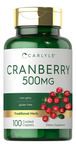 Suplemento Carlyle Cranberry Pills 500 Mg 100 Cápsulas