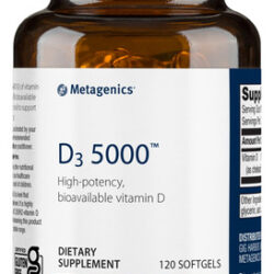 Suplemento Metagênico Vitamina D3 5.000 Ui 120 Cápsulas Gela
