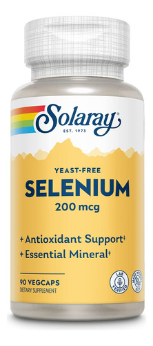 Suplemento Solaray Selenium 200mcg Vegano E Não Transgênico