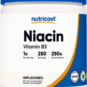 Vitamina B3 (niacina) Em Pó Nutricost 250g - 1g Por Porção