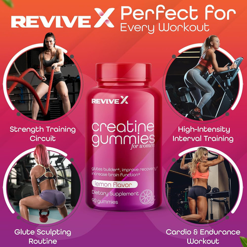 Suplemento Revive X Glute Gummies Creatina 3g Para Mulheres - Imagem 2